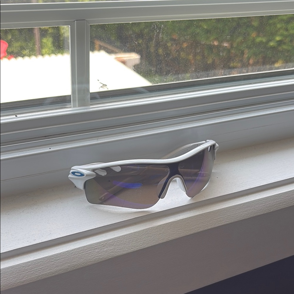 Oakley White and Black Sports Sunglasses